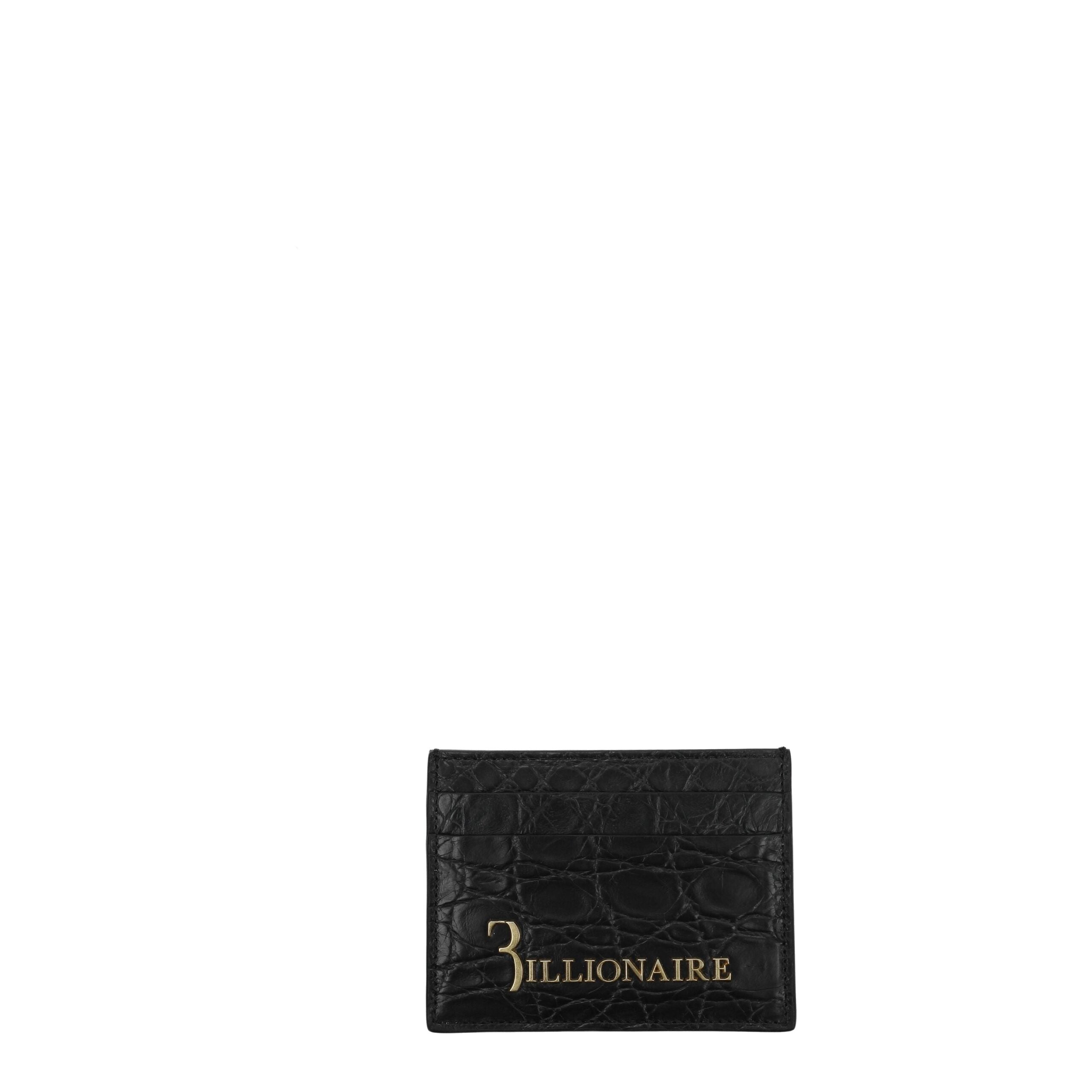 Porte-cartes en crocodile noir style italien de milliardaire