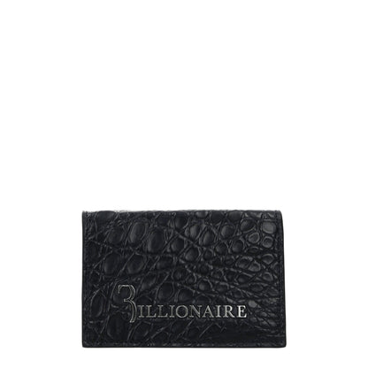 Porte-cartes en crocodile bleu, style couture italien milliardaire