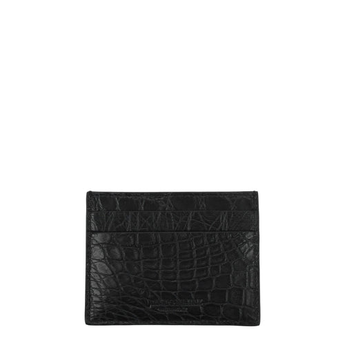 Tarjetero Billionaire Italian Couture de cocodrilo negro