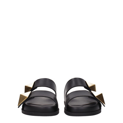 Ciabatte in pelle nera Valentino Garavani