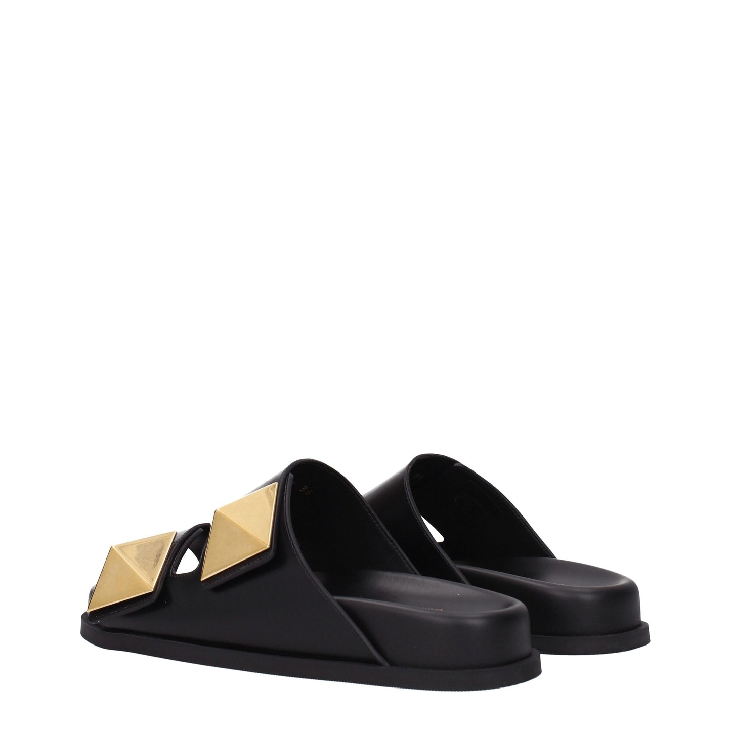 Ciabatte in pelle nera Valentino Garavani