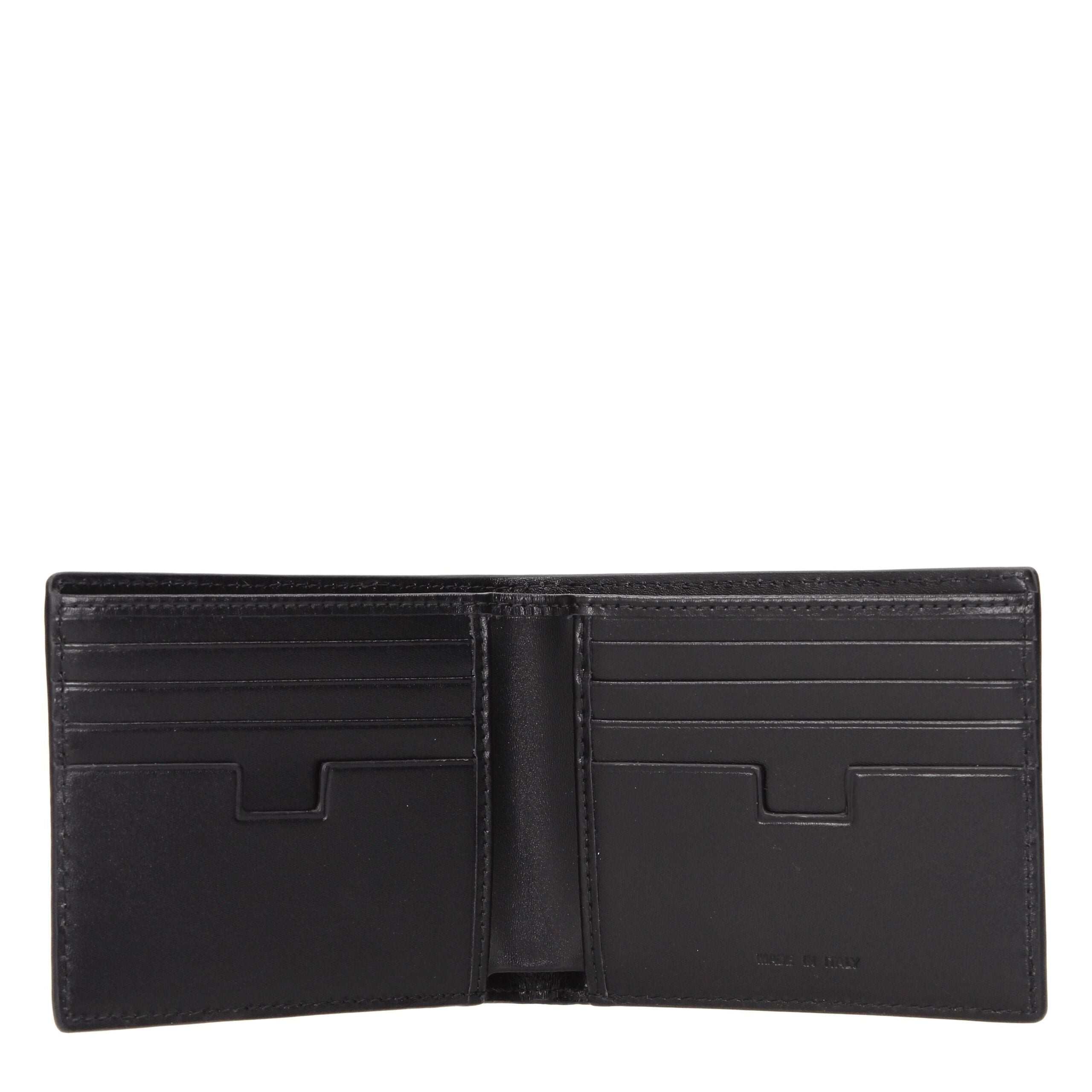 Portefeuille en cuir noir Testoni