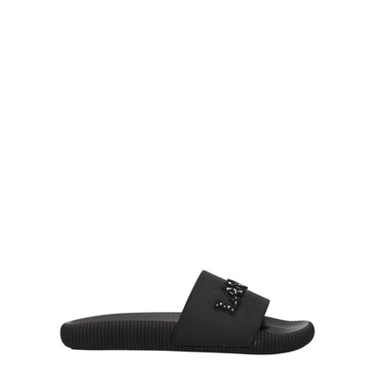 Pantoufles Lanvin en coton noir