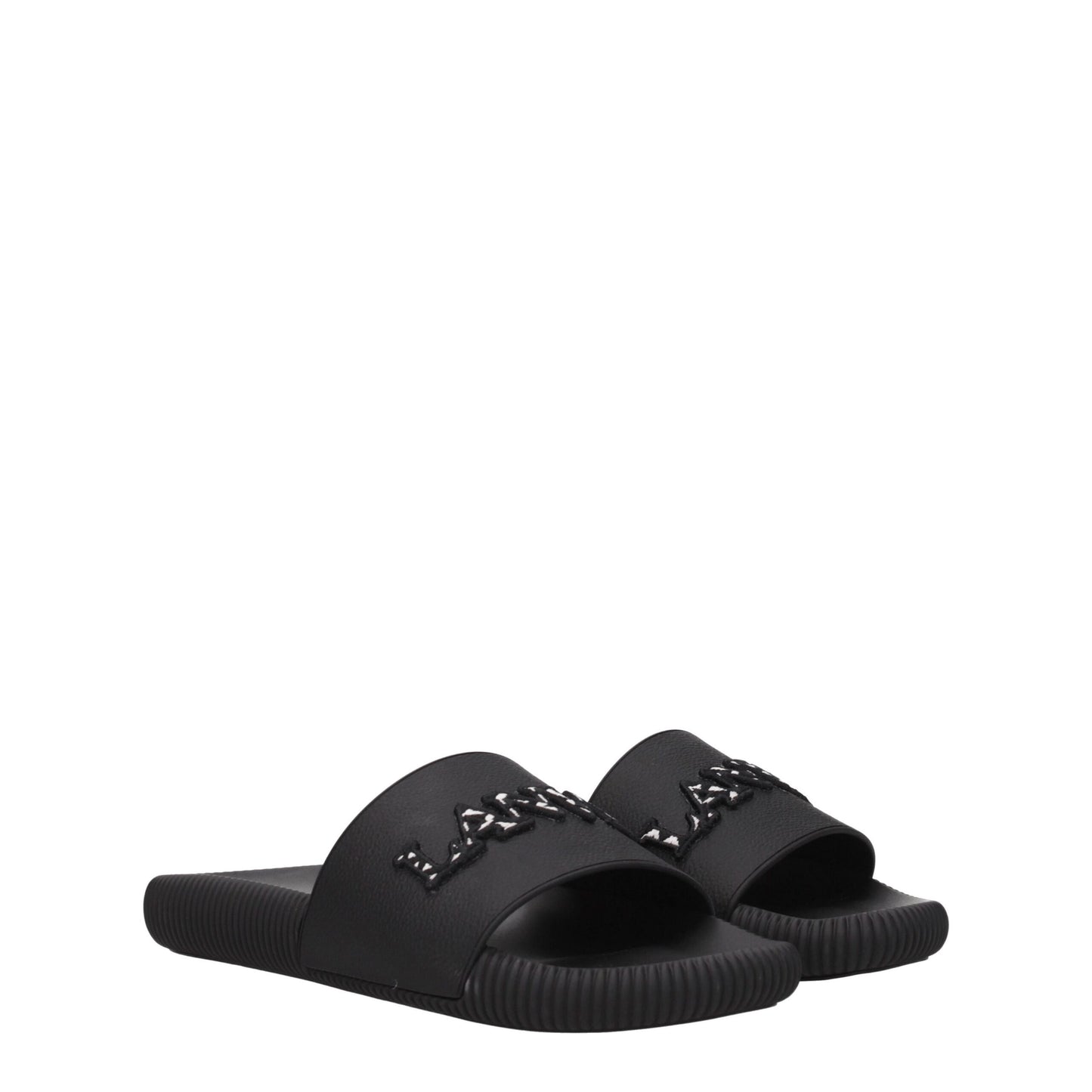 Pantoufles Lanvin en coton noir