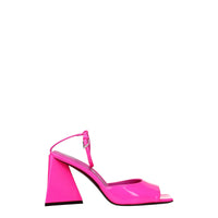 Sandali con tacco a spillo in pelle rosa The Attico