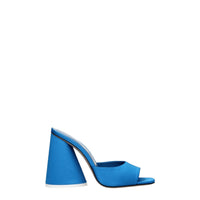Sandali con plateau in raso azzurro chiaro The Attico