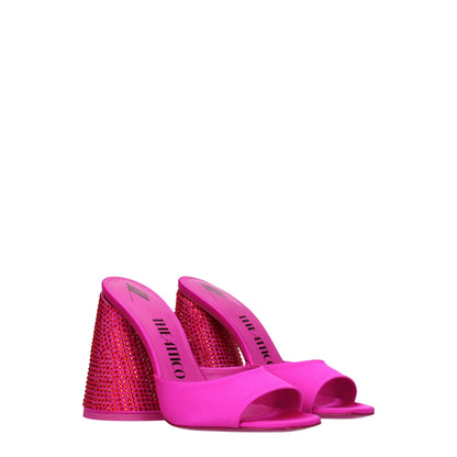 Sandali con plateau in raso rosa The Attico
