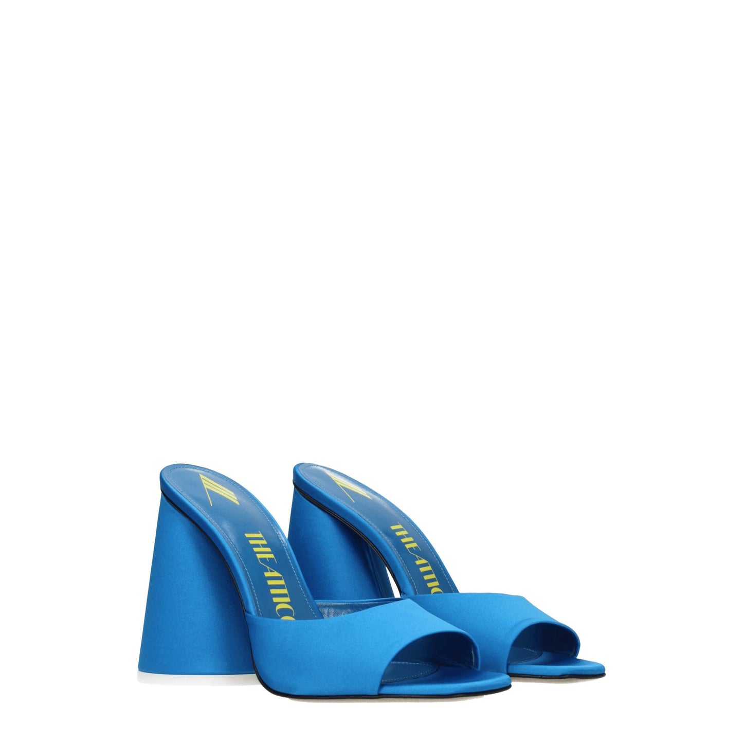 Sandali con plateau in raso azzurro chiaro The Attico
