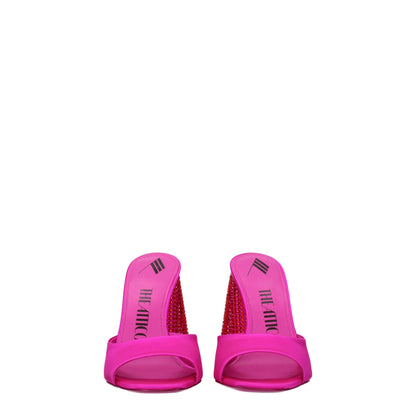 Sandali con plateau in raso rosa The Attico
