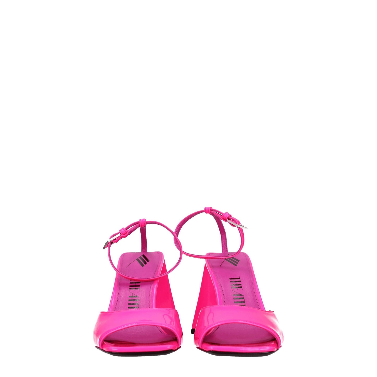 Sandali con tacco a spillo in pelle rosa The Attico