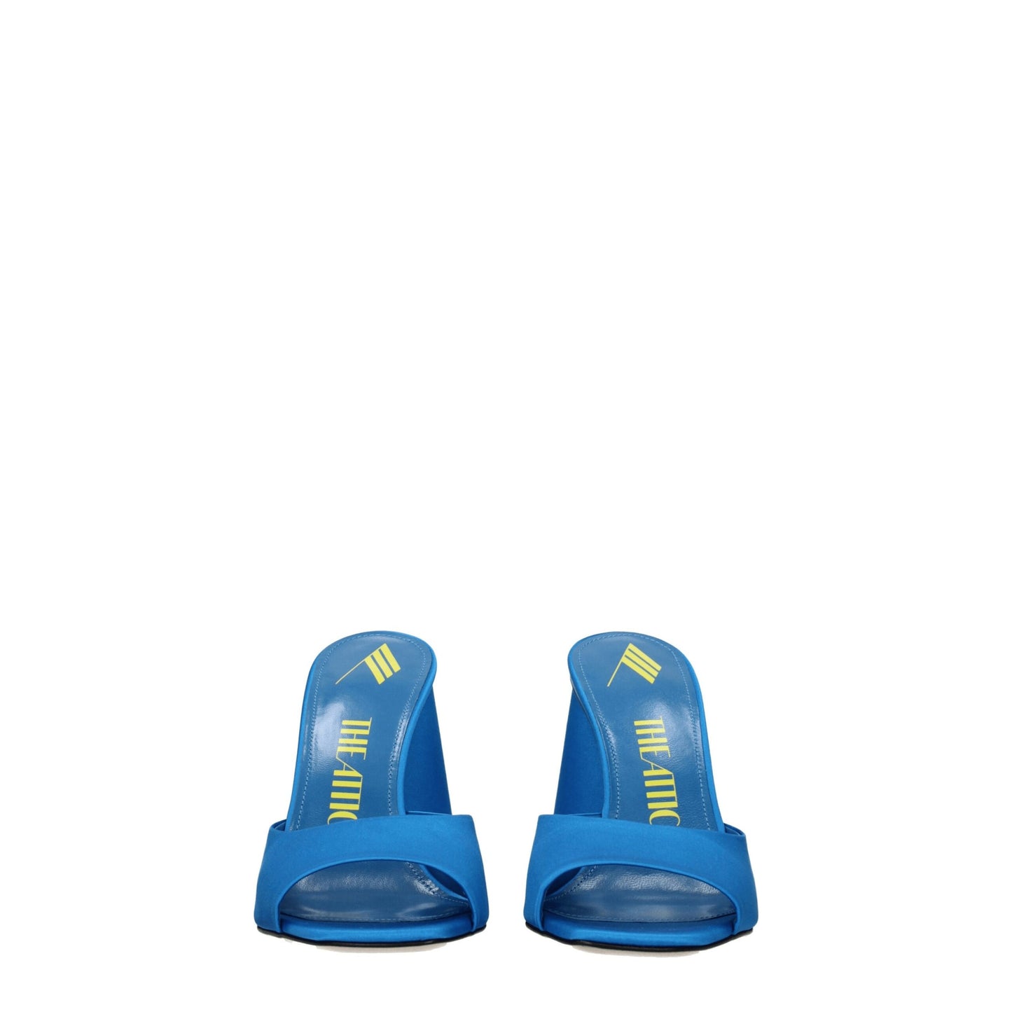 Sandali con plateau in raso azzurro chiaro The Attico