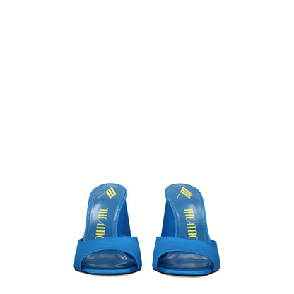 Sandali con plateau in raso azzurro chiaro The Attico