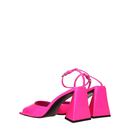 Sandali con tacco a spillo in pelle rosa The Attico