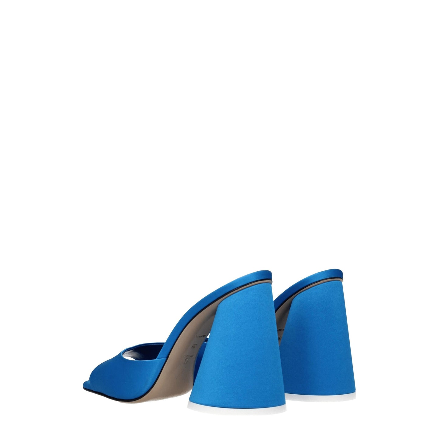 Sandali con plateau in raso azzurro chiaro The Attico