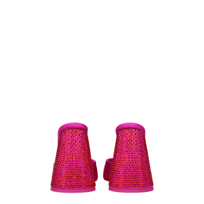 Sandali con plateau in raso rosa The Attico