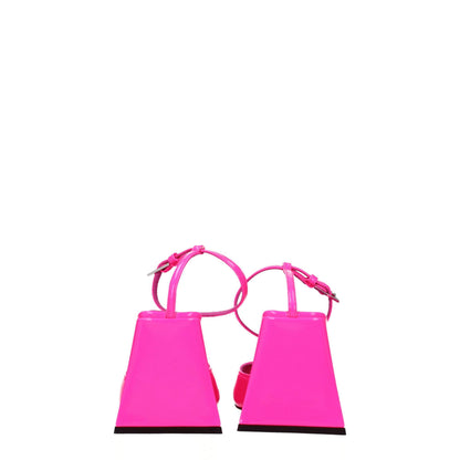 Sandali con tacco a spillo in pelle rosa The Attico