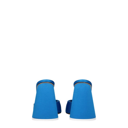 Sandali con plateau in raso azzurro chiaro The Attico