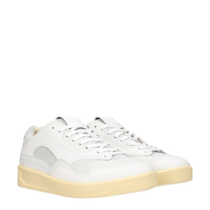 Sneakers basse in pelle blu Jil Sander