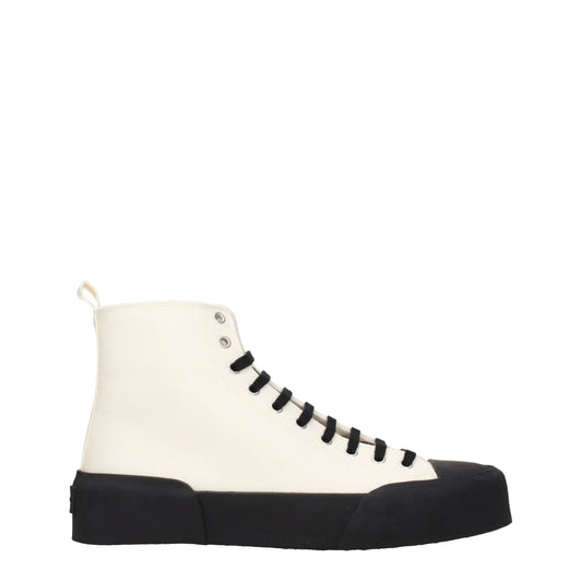 Sneakers alte in tessuto beige Jil Sander
