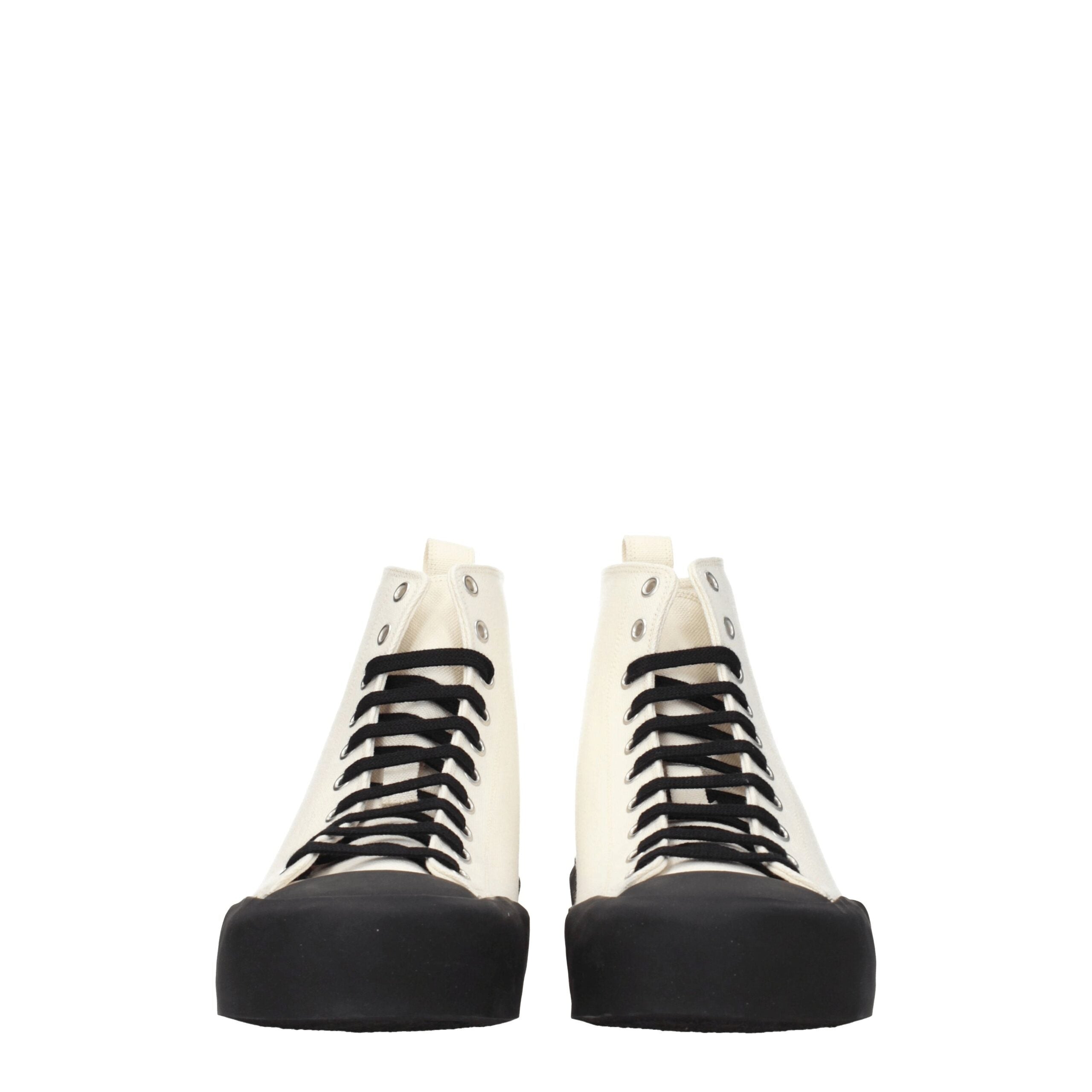 Baskets montantes en tissu beige Jil Sander