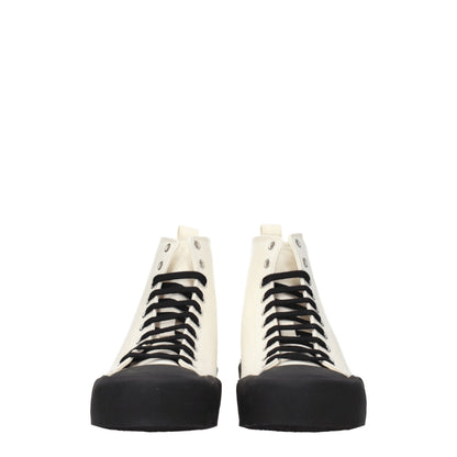 Baskets montantes en tissu beige Jil Sander
