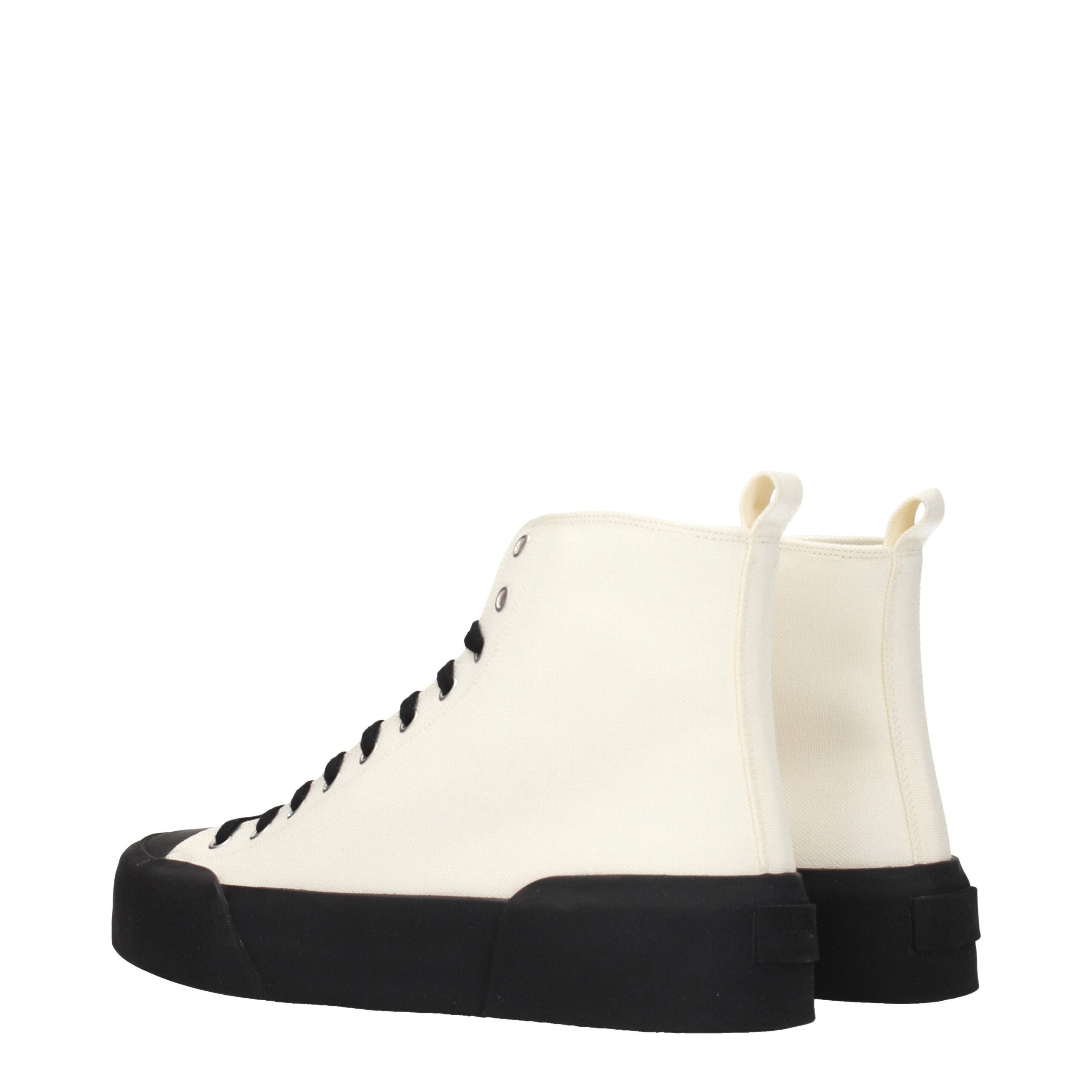 Baskets montantes en tissu beige Jil Sander