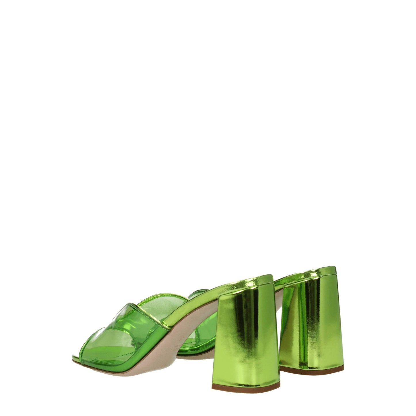 Sandales à plateforme en plexiglas vert Miu Miu