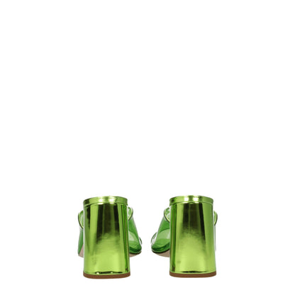 Sandales à plateforme en plexiglas vert Miu Miu