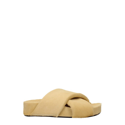 Pantofole in crine di cavallo beige Jil Sander