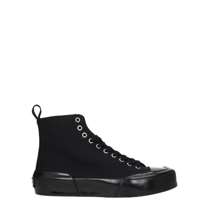 Sneakers alte in tessuto nero Jil Sander