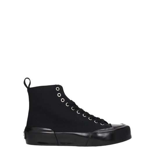 Sneakers alte in tessuto nero Jil Sander