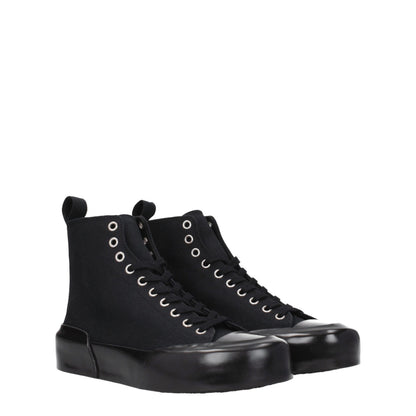 Sneakers alte in tessuto nero Jil Sander