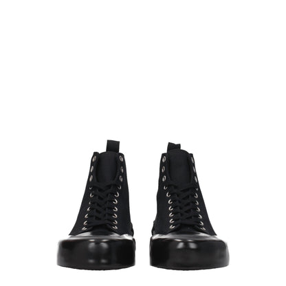 Sneakers alte in tessuto nero Jil Sander