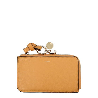 Portefeuille Chloé en cuir orange