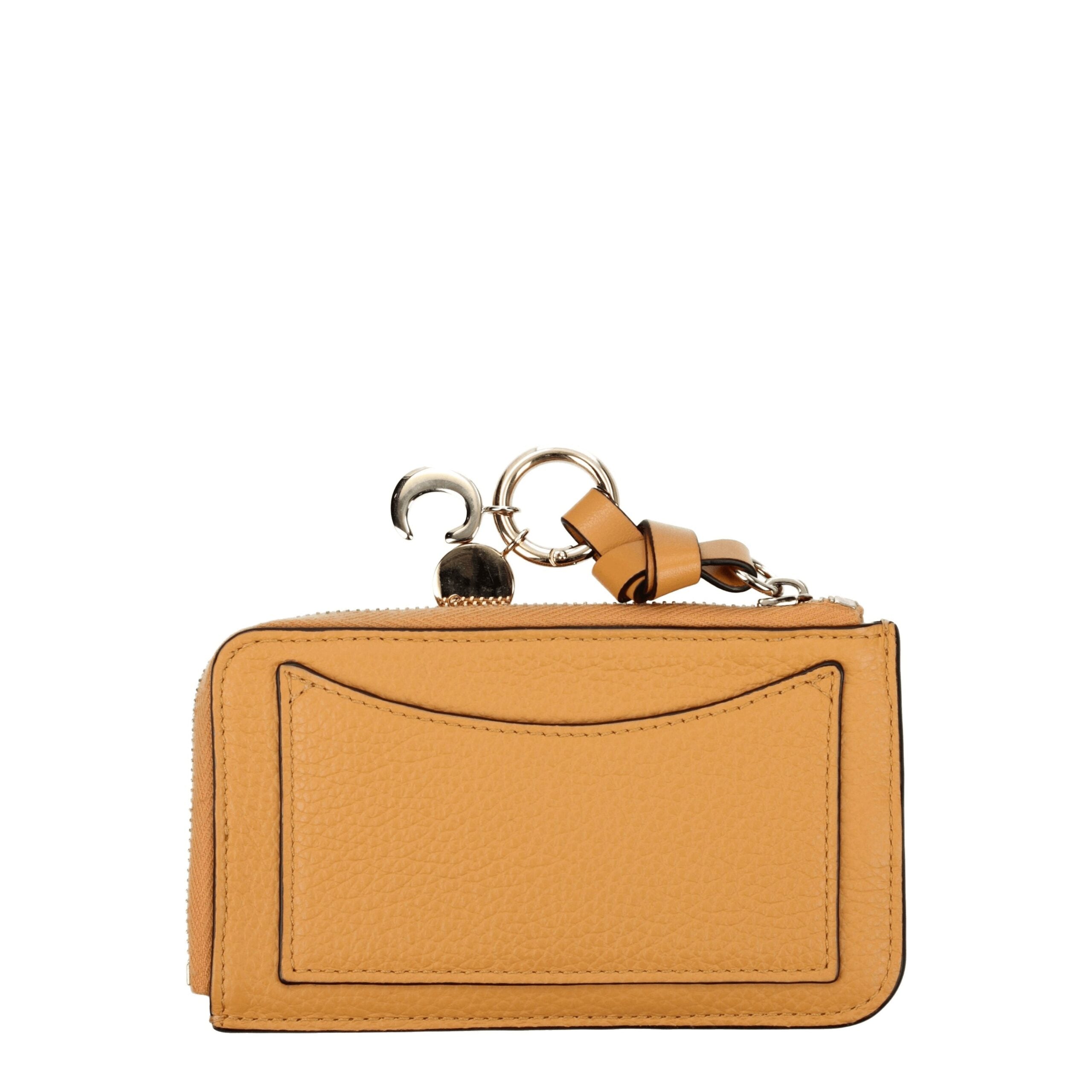 Portefeuille Chloé en cuir orange