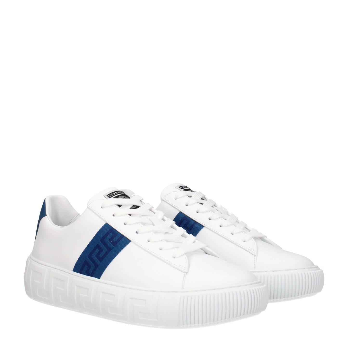 Sneakers basse Versace in pelle blu
