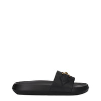 Pantofole in pelle nera Versace