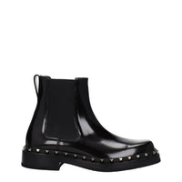 Bottines en cuir noir Valentino Garavani