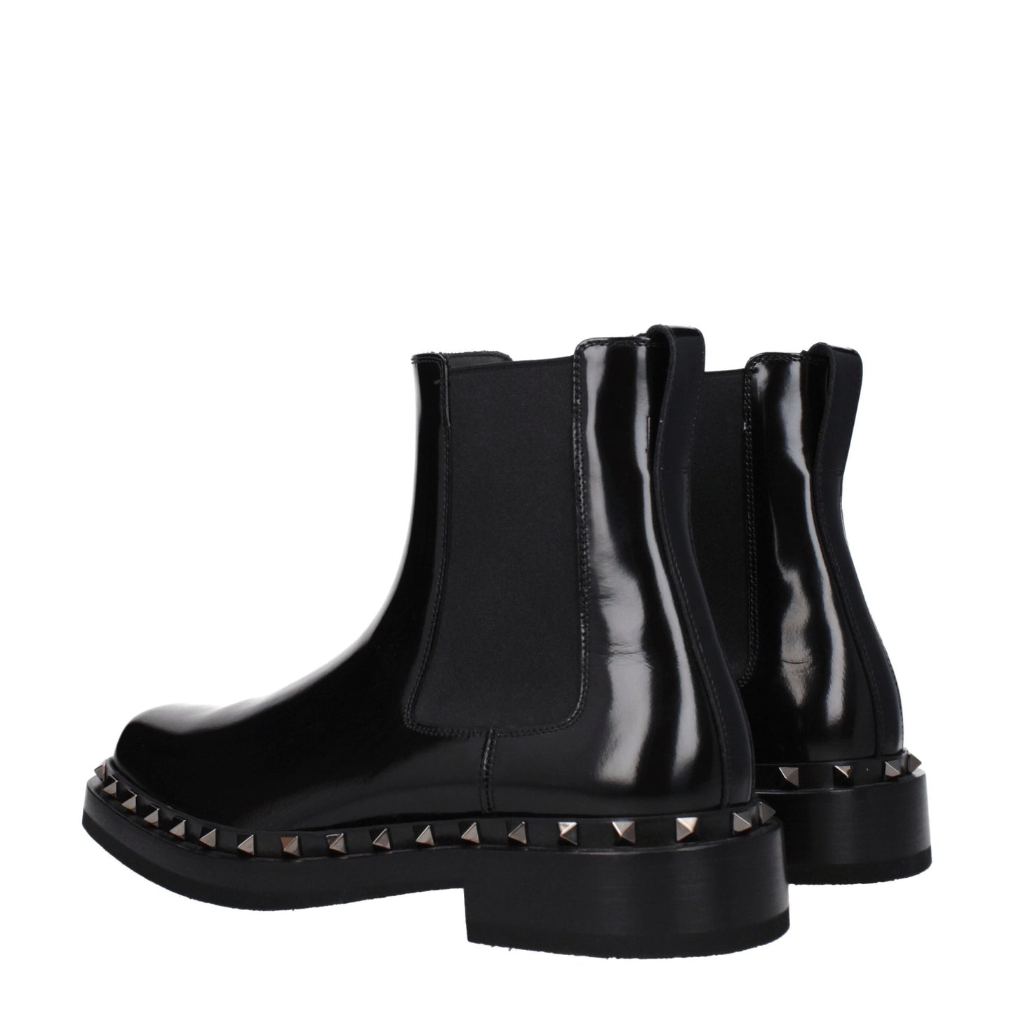 Bottines en cuir noir Valentino Garavani