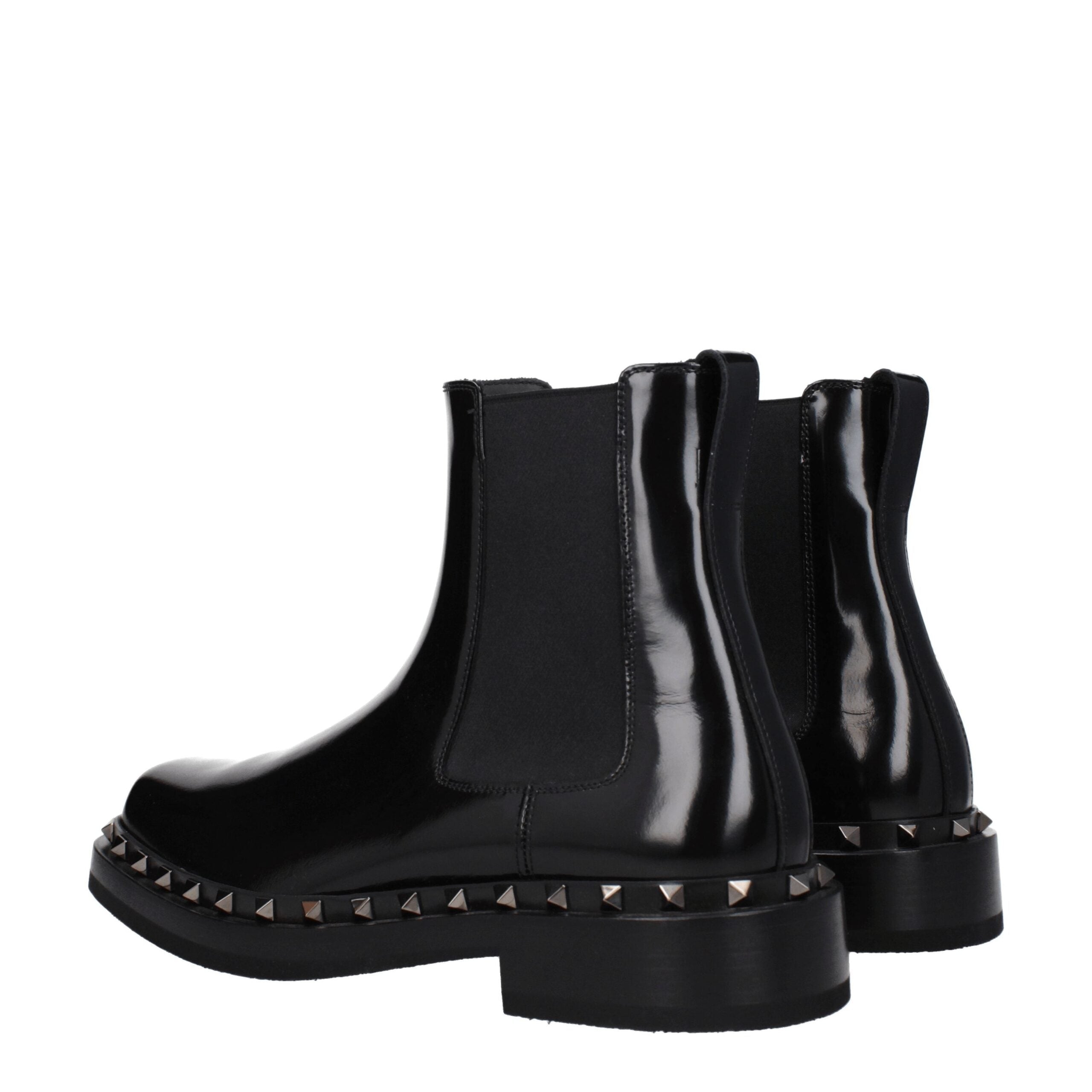 Bottines en cuir noir Valentino Garavani