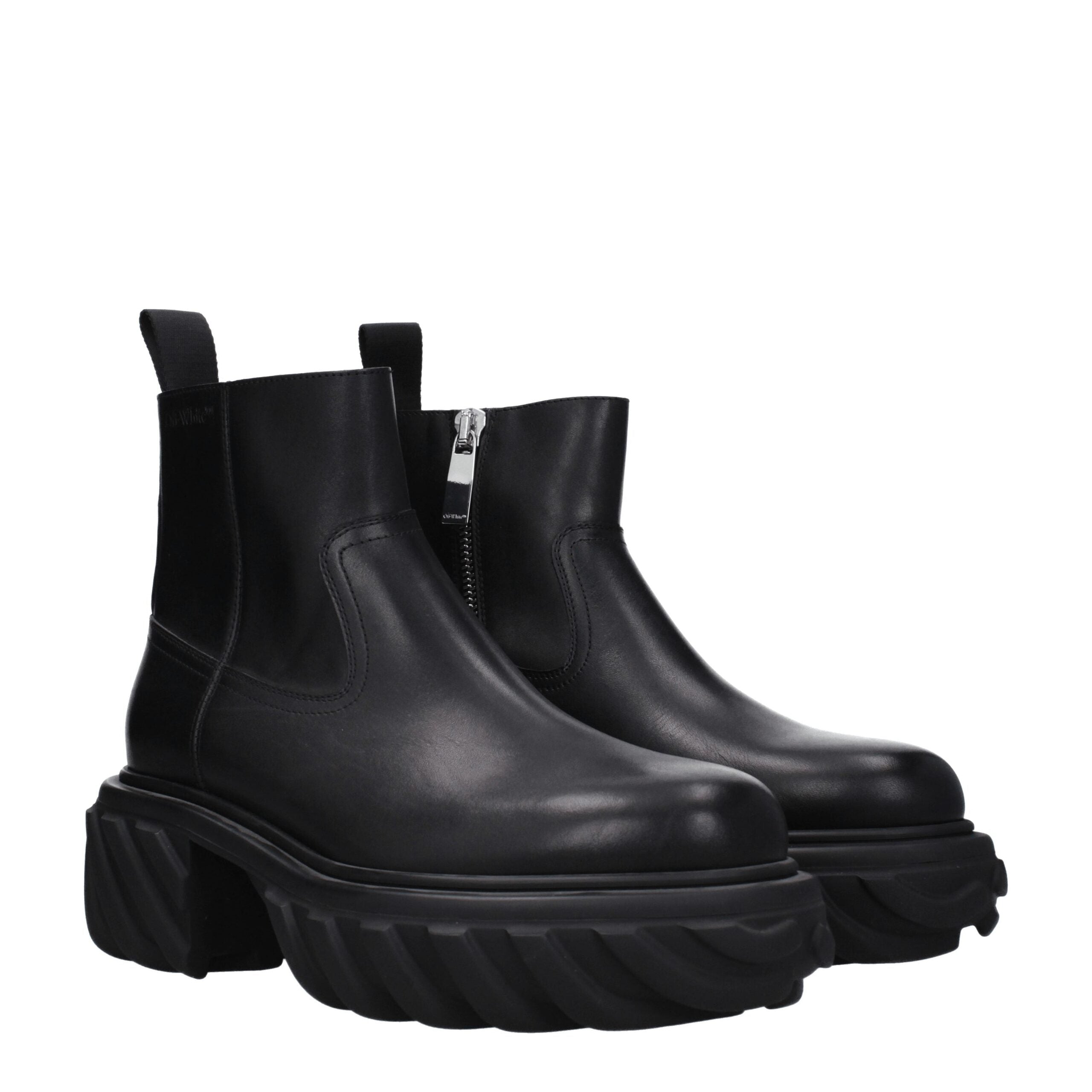 Bottines Off-White en cuir noir