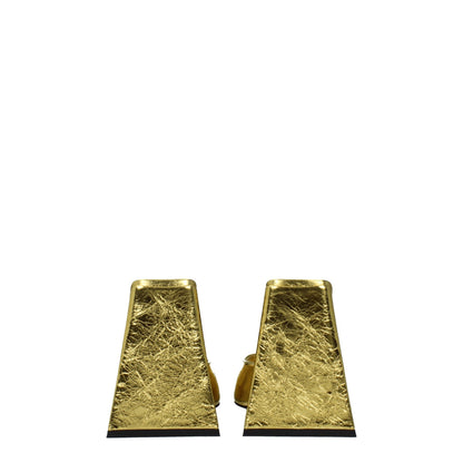 Sandali con plateau in pelle dorata Attico