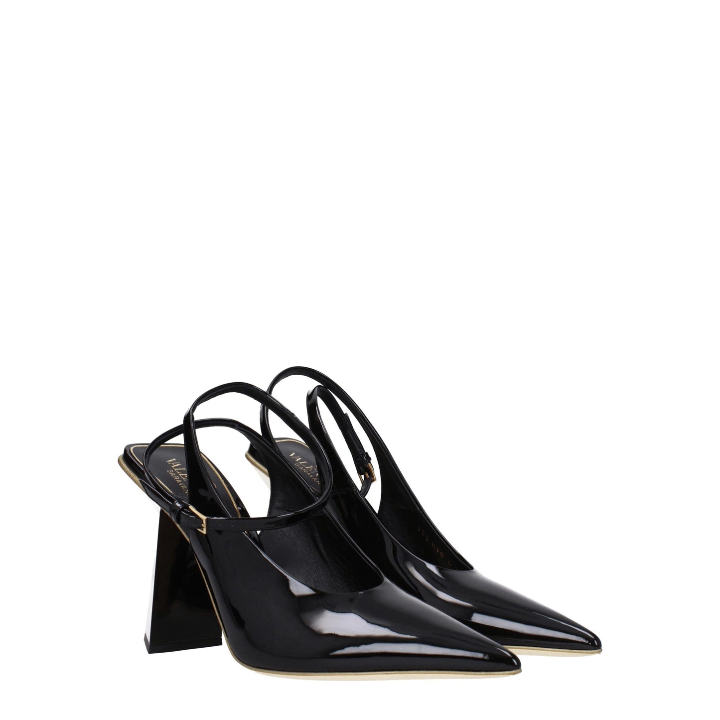 Sandali in pelle nera Valentino Garavani