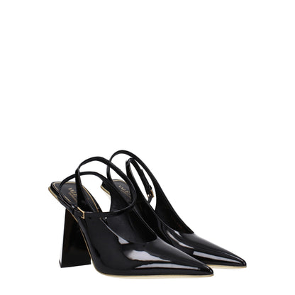 Sandali in pelle nera Valentino Garavani