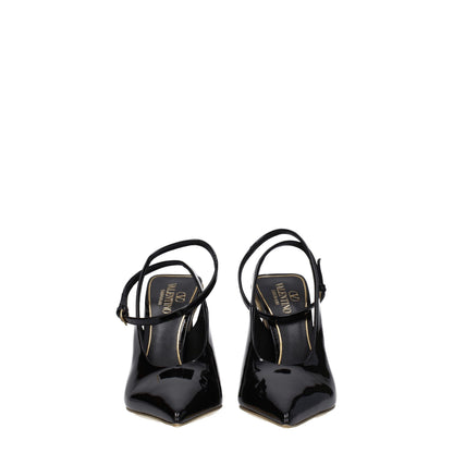 Sandali in pelle nera Valentino Garavani