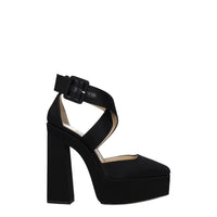 Sandali con plateau in raso nero Jimmy Choo