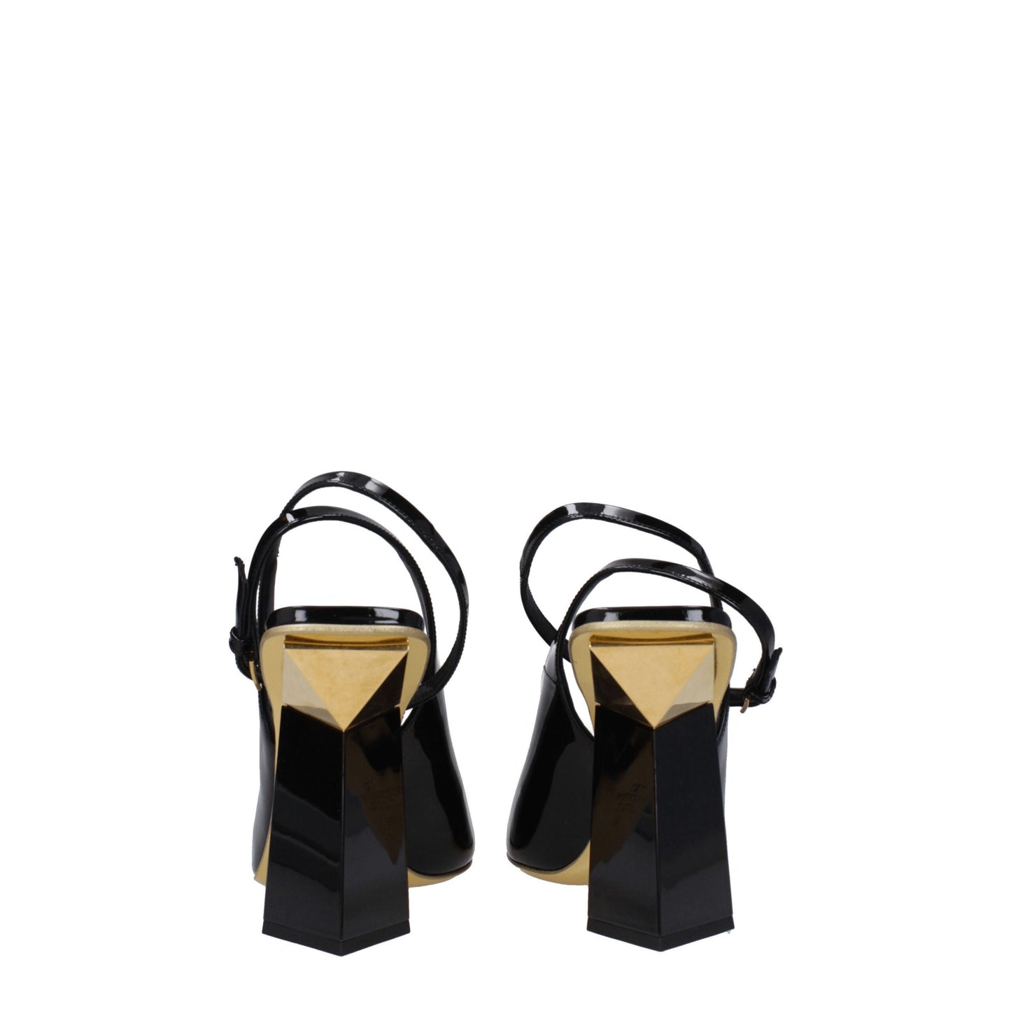 Sandali in pelle nera Valentino Garavani