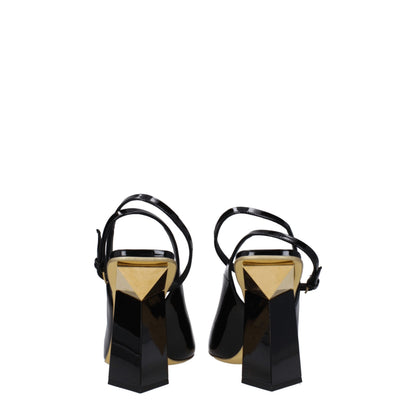 Sandali in pelle nera Valentino Garavani