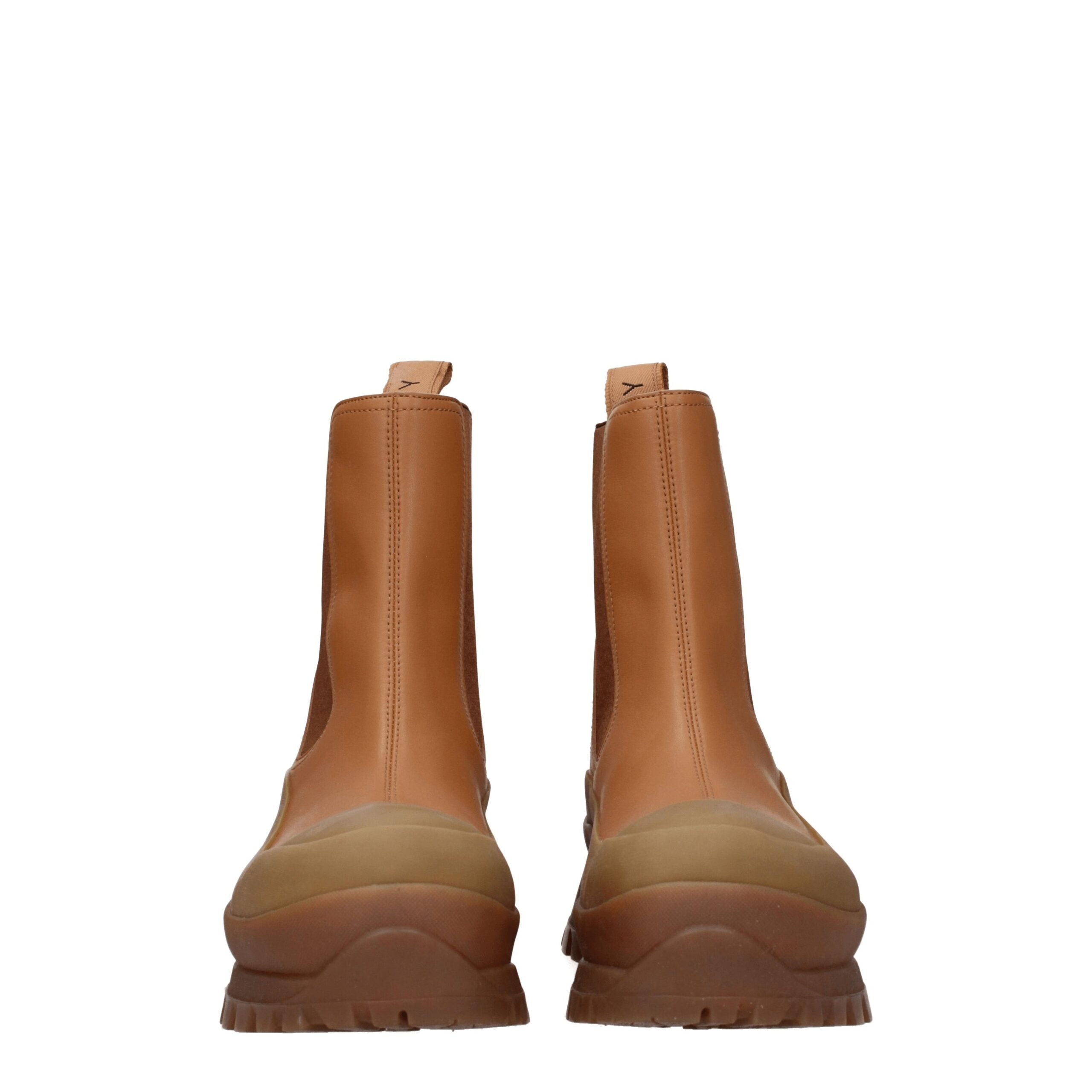 Bottines en cuir marron Stella McCartney