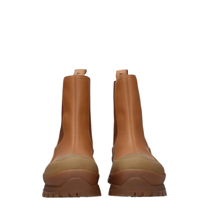 Bottines en cuir marron Stella McCartney